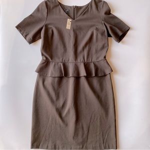 Talbots NWT Brown Peplum top Dress size 12p